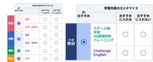 学習内容のカスタマイズ